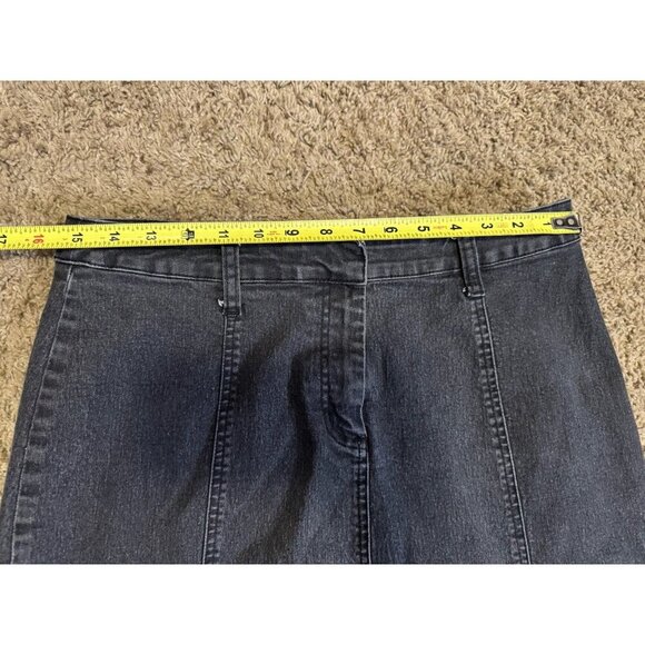 Christopher & Banks Gray Denim Midi Skirt Long Boho Beach Coastal Preppy Sz 10 - Picture 7 of 8